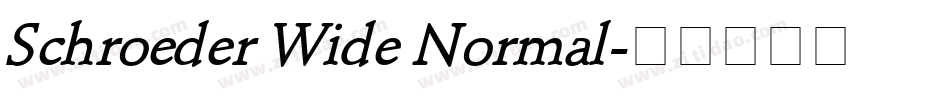 Schroeder Wide Normal字体转换